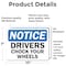 Signmission OSHA Notice Decal - Drivers Chock Your Wheels OSHA Notice Sign, Vinyl Decal, 10in W x 7in L, 2PK OS-2PACK-NS-D-710-L-19534 - alternate 2